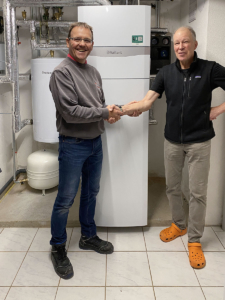 Abnahme einer Vaillant Wärmepumpe durch Jörg Schröter beim Kunden